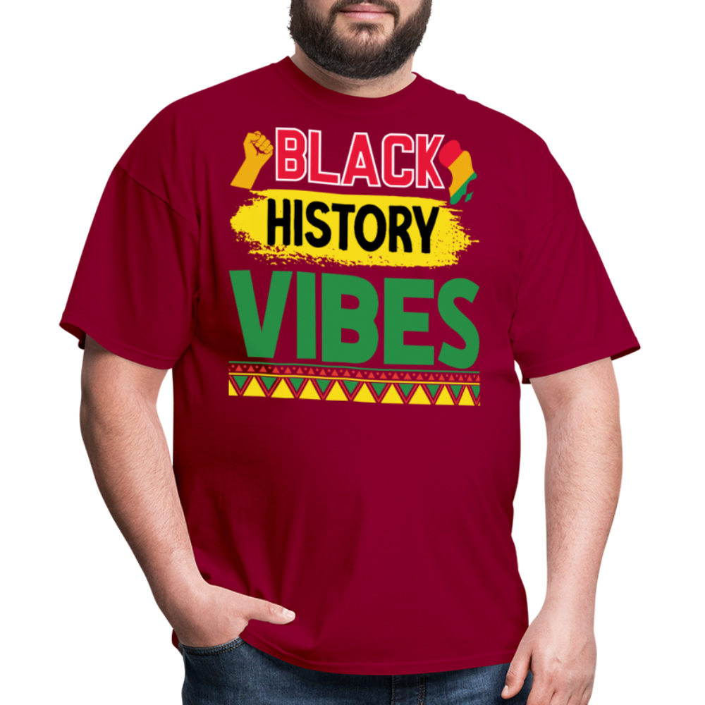 Black history vibes Shirt For Celebrations Black History Month T-shirt - dark red