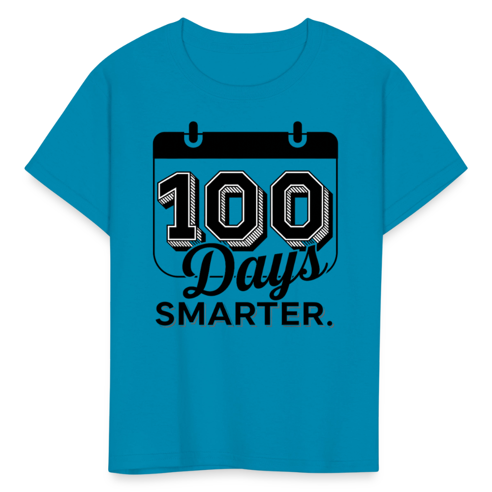 100 Days Smarter Shirt For Students 100th Days Celebration T-shirt - turquoise