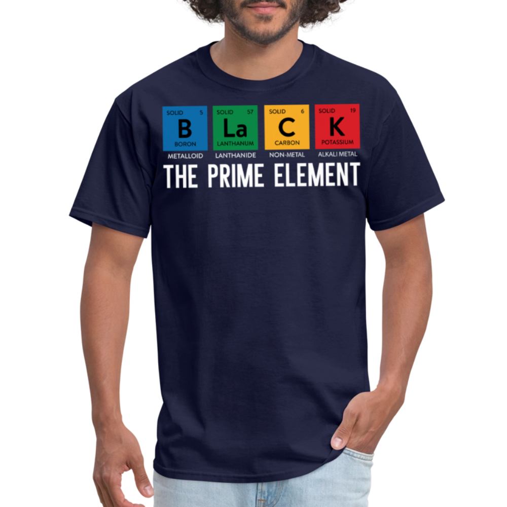 Periodic Table Gift For Black Educators Black Pride Science T-Shirt - navy