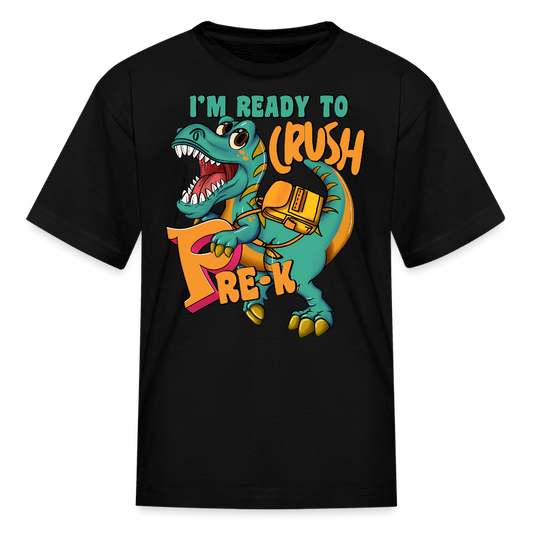 Ready To Crush Pre-K Dinosaur T-Shirt - black