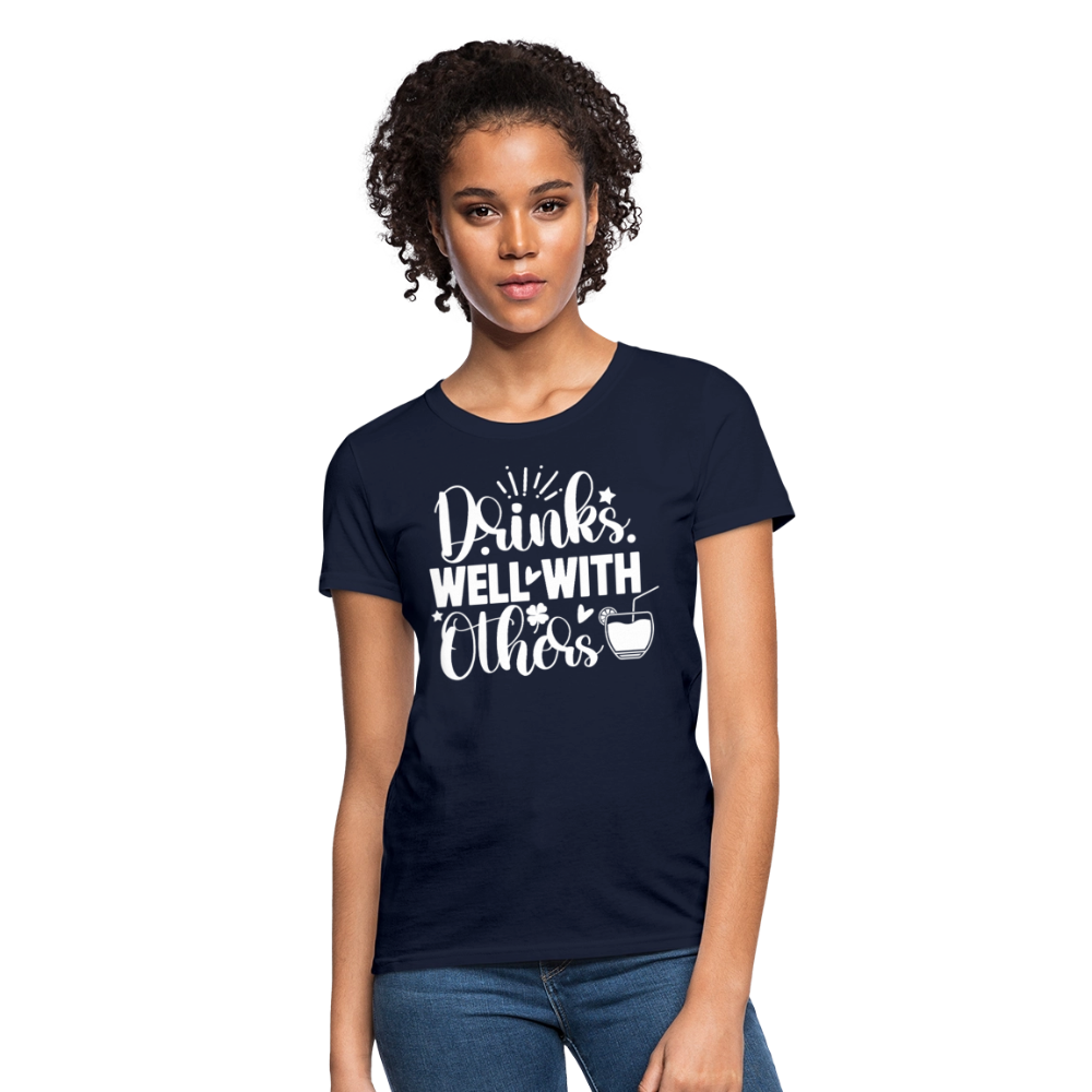 Humorous Ladies' Social Drinking Tee – Perfect Gift Idea - navy