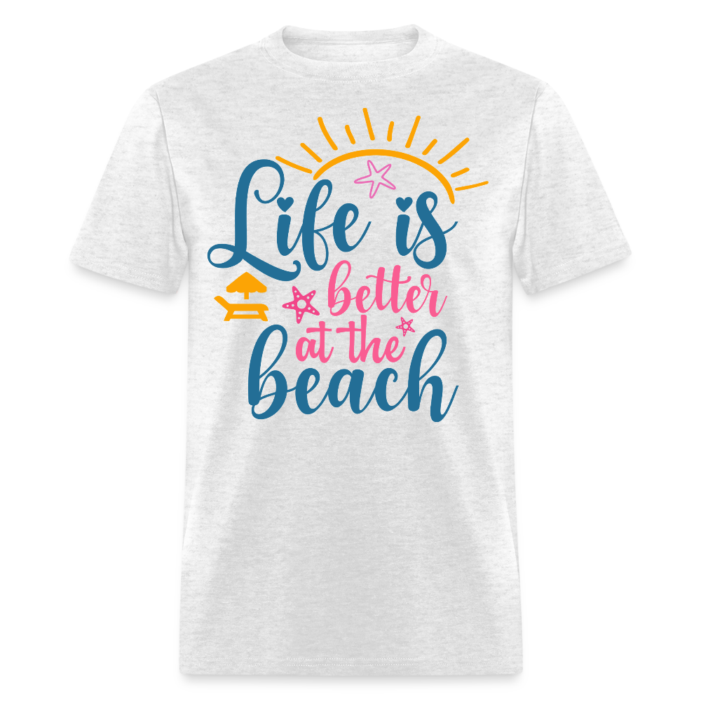 Life Is Better At The Beach Coastal Vacation T-shirt - light heather gray