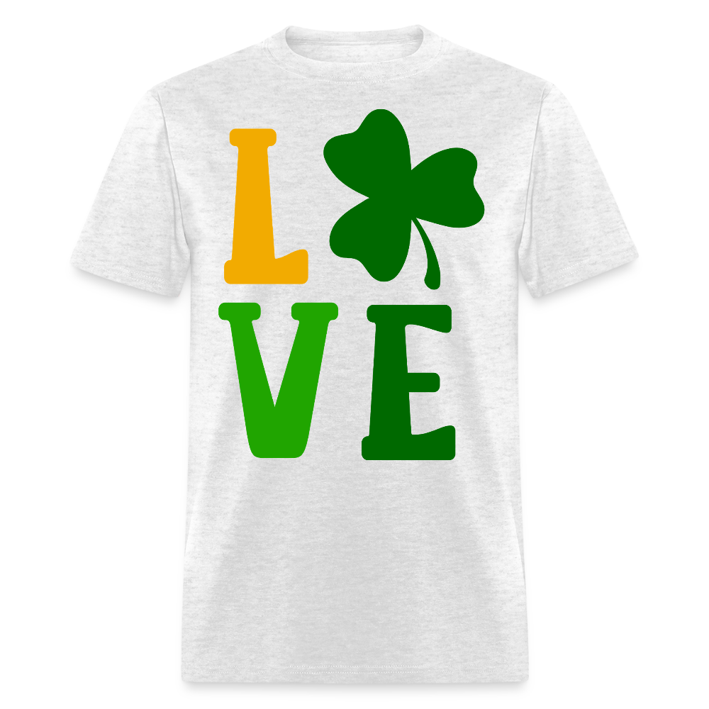 St Patrick's Day Shamrock Love T-shirt - light heather gray