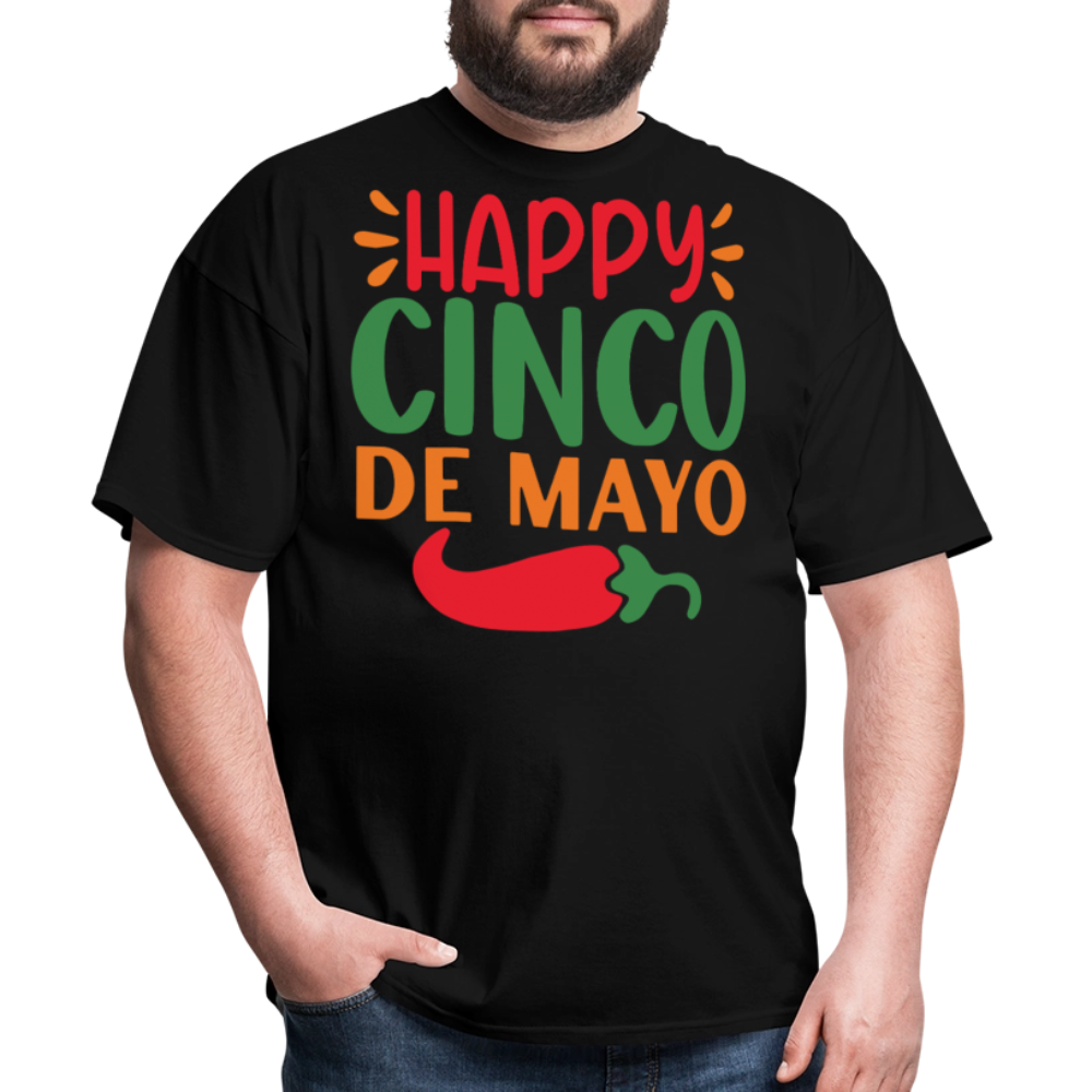 Colorful Happy Cinco de Mayo Fiesta T-shirt - black