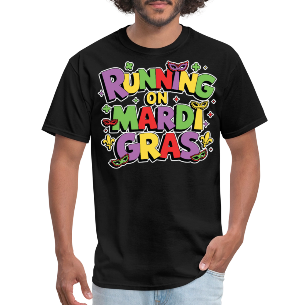 Mardi Gras Running Shirt For Party Lovers Funny Mardi Gras T-shirt - black