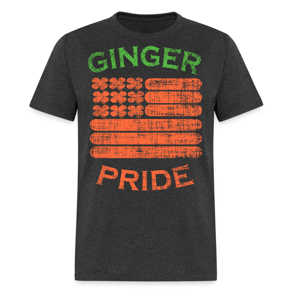 Ginger Pride American Flag Funny St Patrick’s Day  T-shirt - heather black