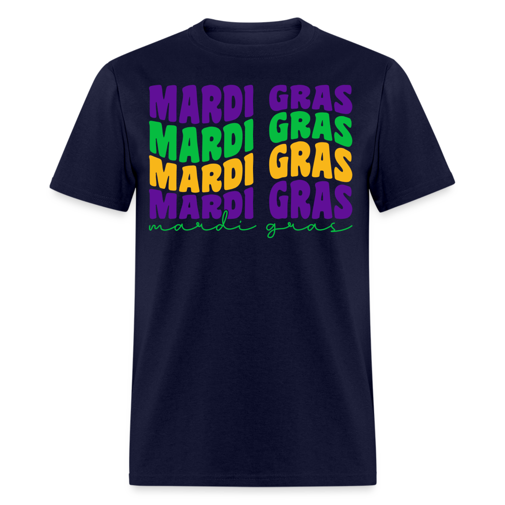 Carnival-themed Shirt for Mardi Gras lovers Colorful festival Graphic T-shirt - navy