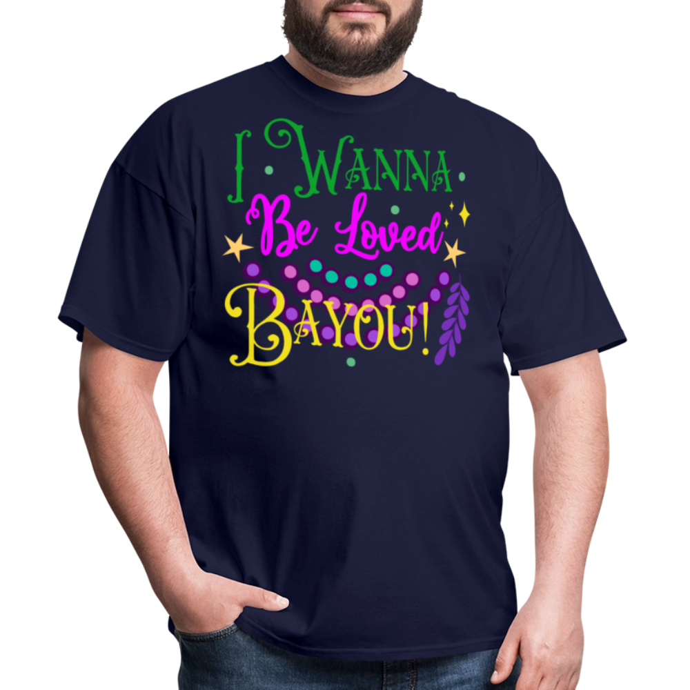 Louisiana-themed Graphic Tee I Wanna Be Loved Bayou T-shirt - navy