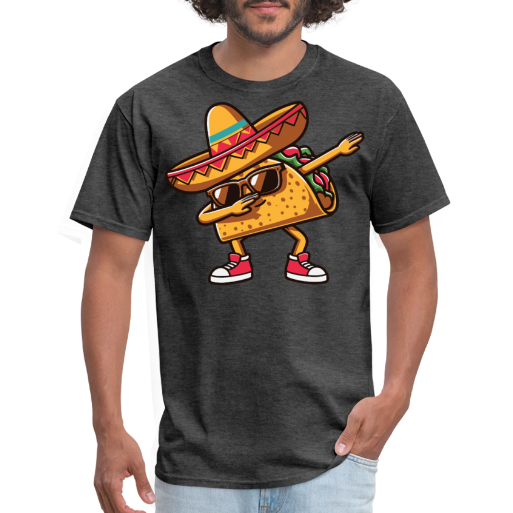 Dabbing Taco Graphic Tee For Food Lovers Taco Tuesday T-shirt - heather black