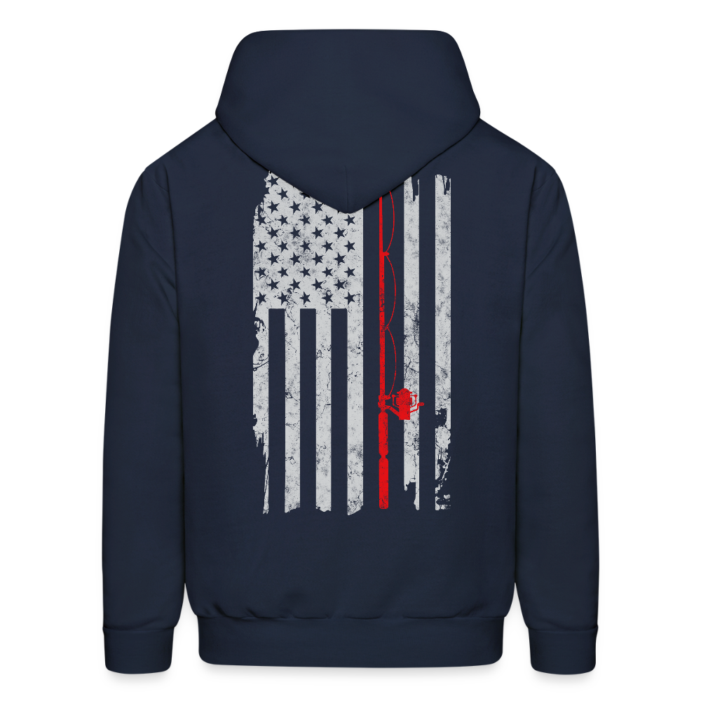 Patriotic Fishing Gift For American Anglers Hoodie - navy