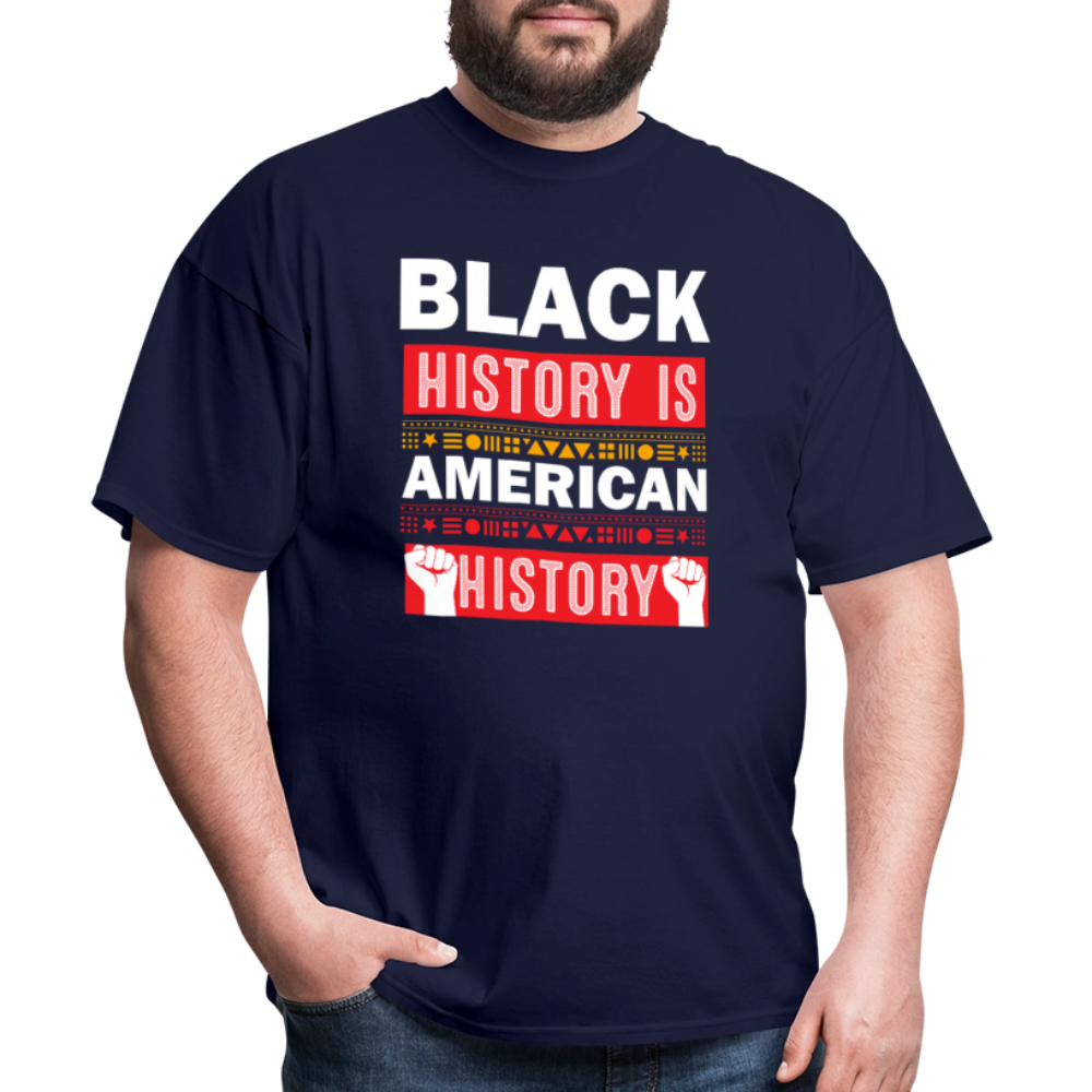 Black History Is American History Tee Unisex Black History Graphic T-shirt - navy