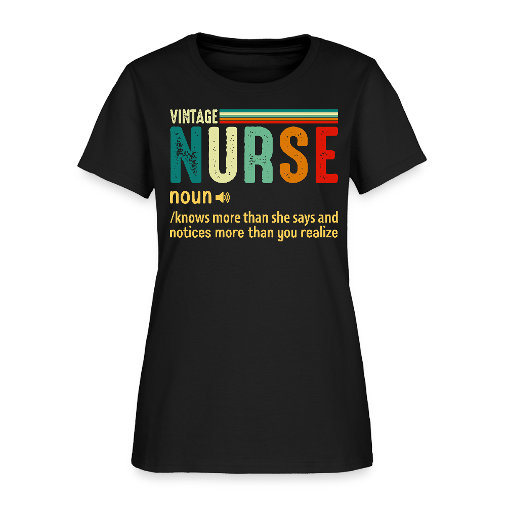 Vintage Nurse Definition Nursing Week Gift T-Shirt - black