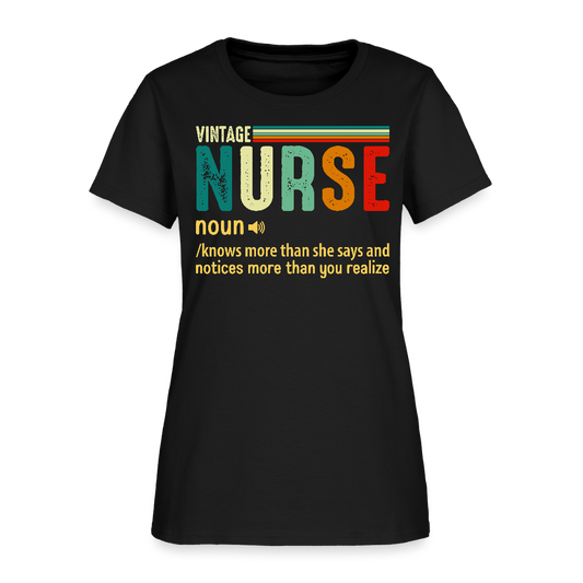 Vintage Nurse Definition Nursing Week Gift T-Shirt - black