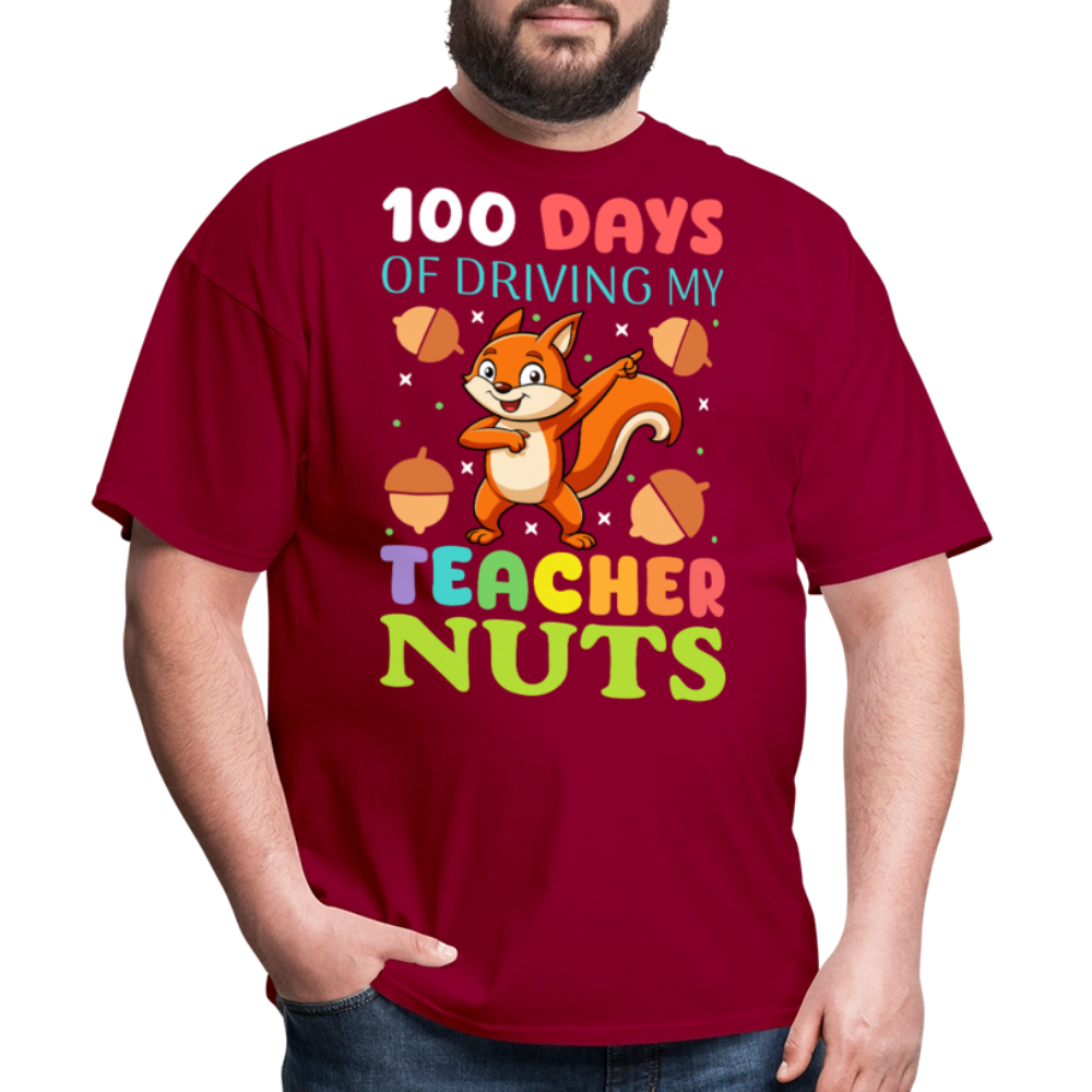 100 Days Of Driving My Teacher Crazy Shirt Funny School Teacher T-shirt - dark red