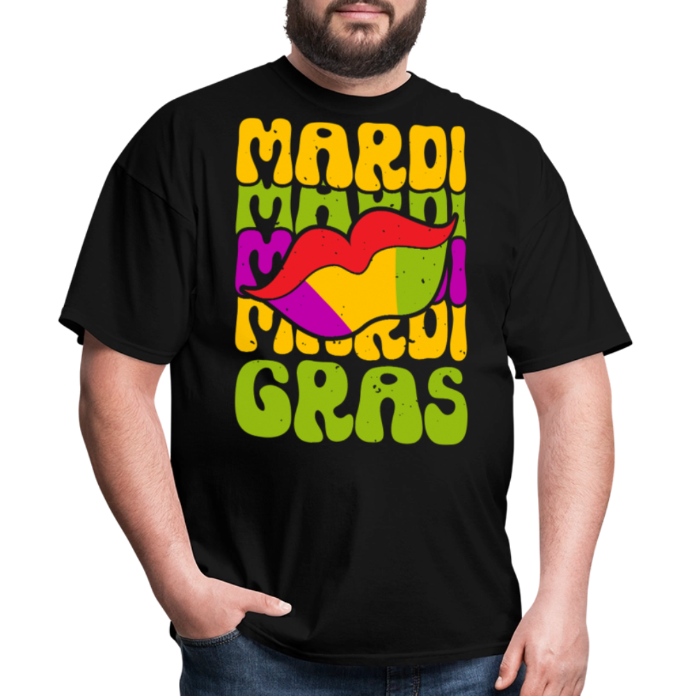 New Orleans Carnival Funny Mardi Gras Lips T-shirt - black