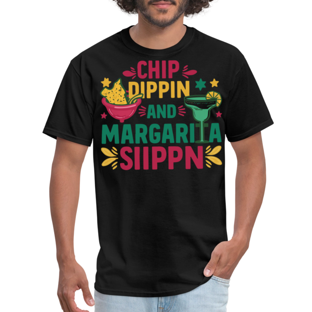 Chips And Dip Party Outfit Fun Margarita Drinking T-shirt - black