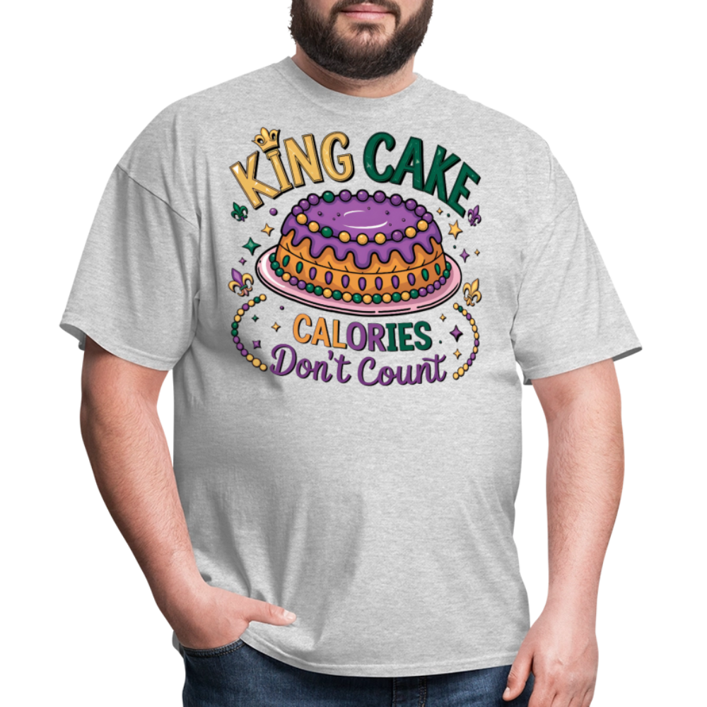 Funny King Cake Calories Don’t Count Tee Funny Mardi Gras T-shirt - heather gray