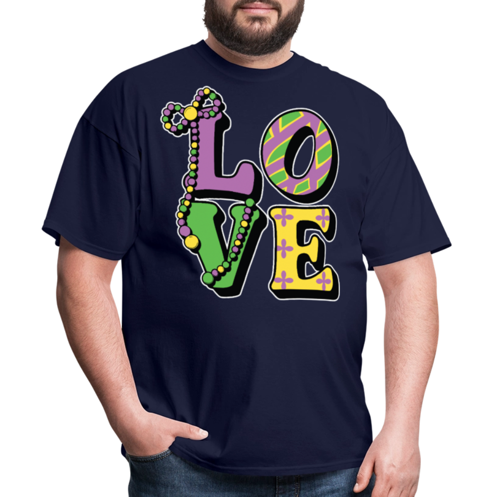 Mardi Gras Love Tee For Men Women New Orleans Festival T-shirt - navy