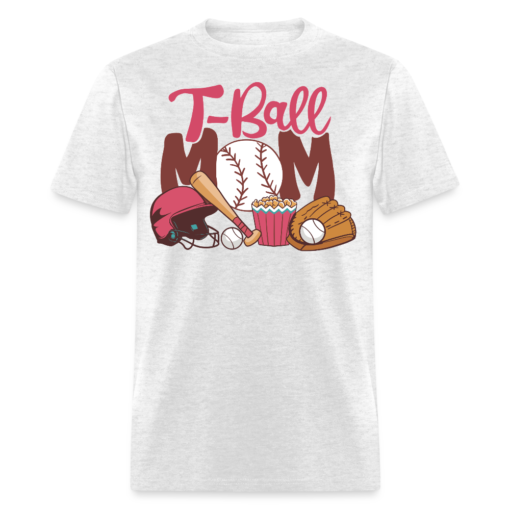 Baseball Mom Tee With Glove And Helmet T-shirt - light heather gray
