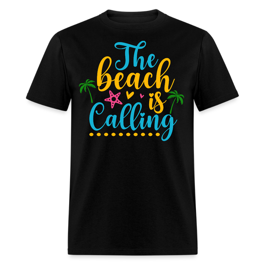 The Beach Is Calling Tropical Vacation T-shirt - black