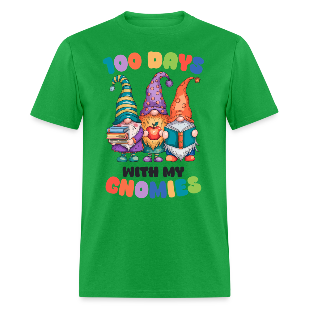 Cute Gnome 100 Days of Learning Shirt Teacher Appreciation Gnome T-Shirt - bright green