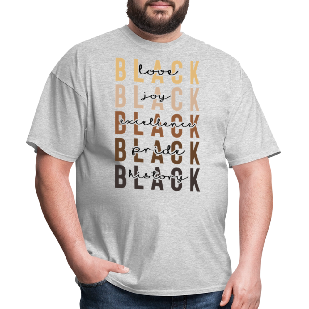 Black History and Culture Apparel Black Pride and Excellence T-shirt - heather gray