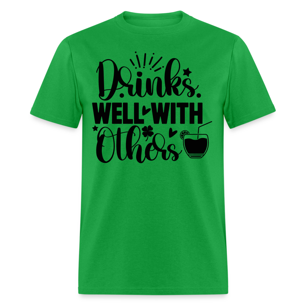 St. Patrick's Day Tee – Drinks Well with Others Shirt - bright green