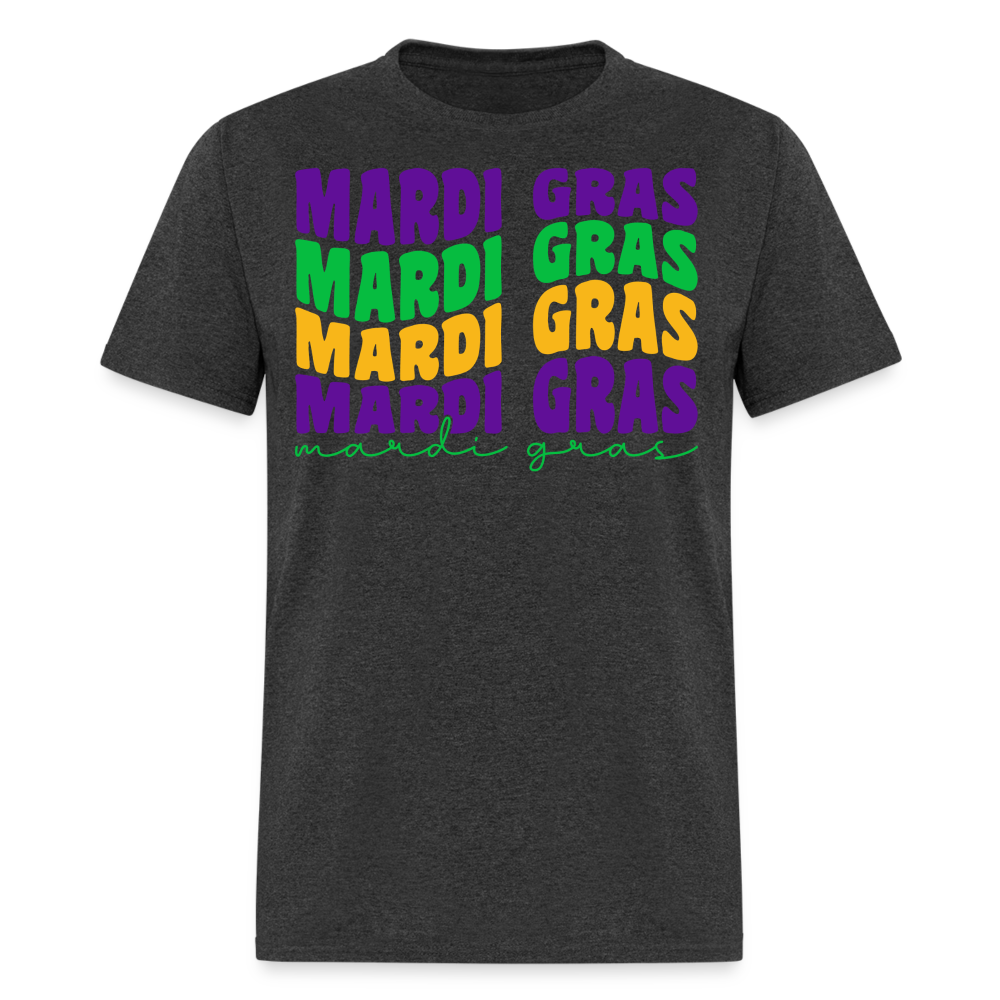 Carnival-themed Shirt for Mardi Gras lovers Colorful festival Graphic T-shirt - heather black