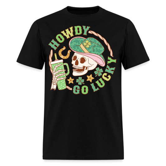 Lucky Cowgirl Skull Graphic Tee Western St Patrick’s Day T-shirt - black