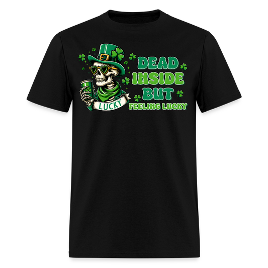 Dead Inside But Lucky St Paddy’s Skeleton T-shirt - black