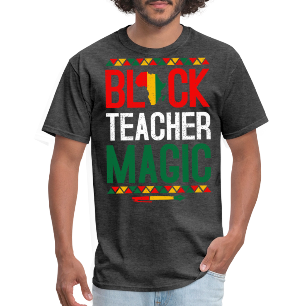 Cultural Heritage Tee Black Teacher Magic T-shirt - heather black