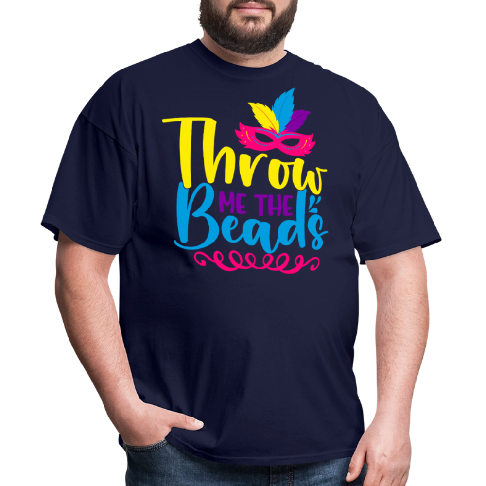 Throw Me The Beads Funny Mardi Gras T-shirt - navy