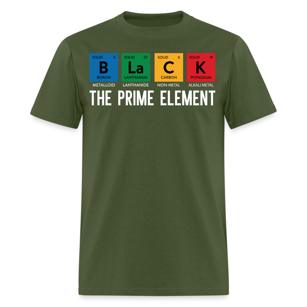 Periodic Table Gift For Black Educators Black Pride Science T-Shirt - military green