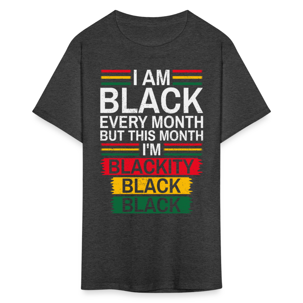 Blackity Black Black Shirt Black History Month T-Shirt - heather black