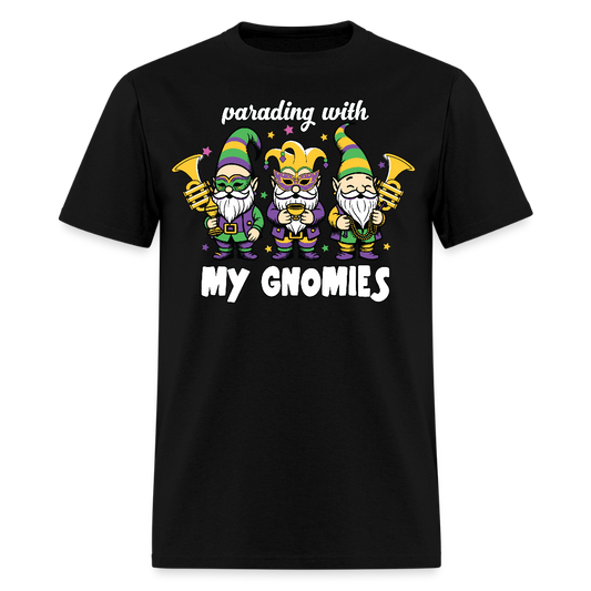 Parading With my Gnomies Festival Shirt Funny Mardi Gras T-shirt - black