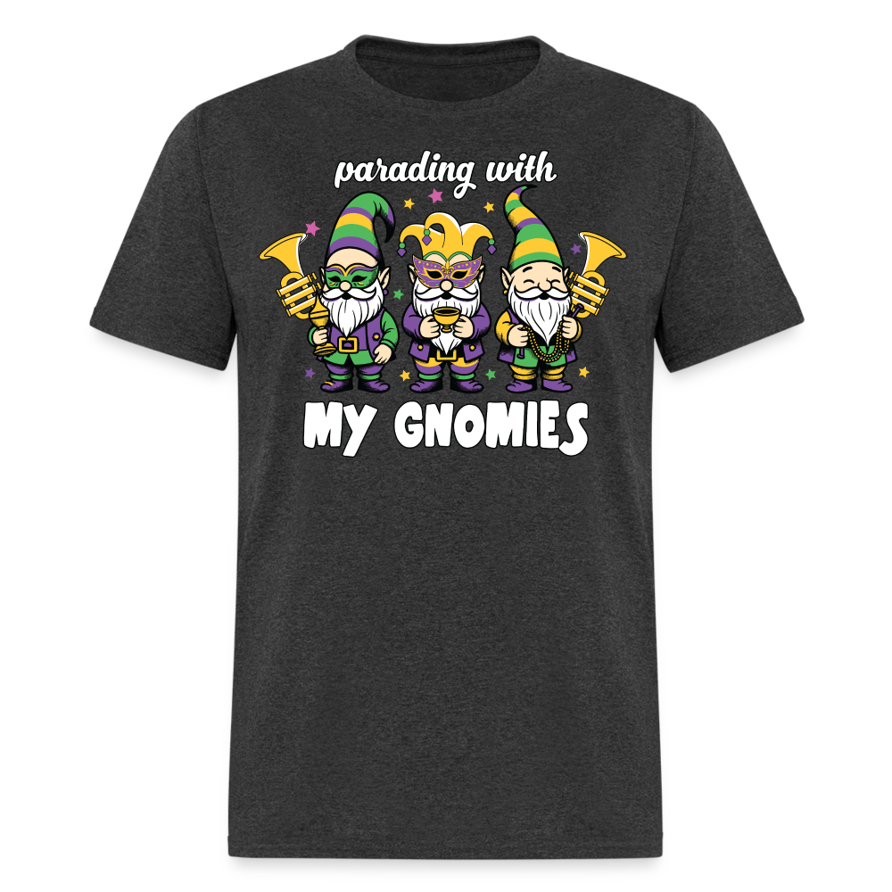 Parading With my Gnomies Festival Shirt Funny Mardi Gras T-shirt - heather black