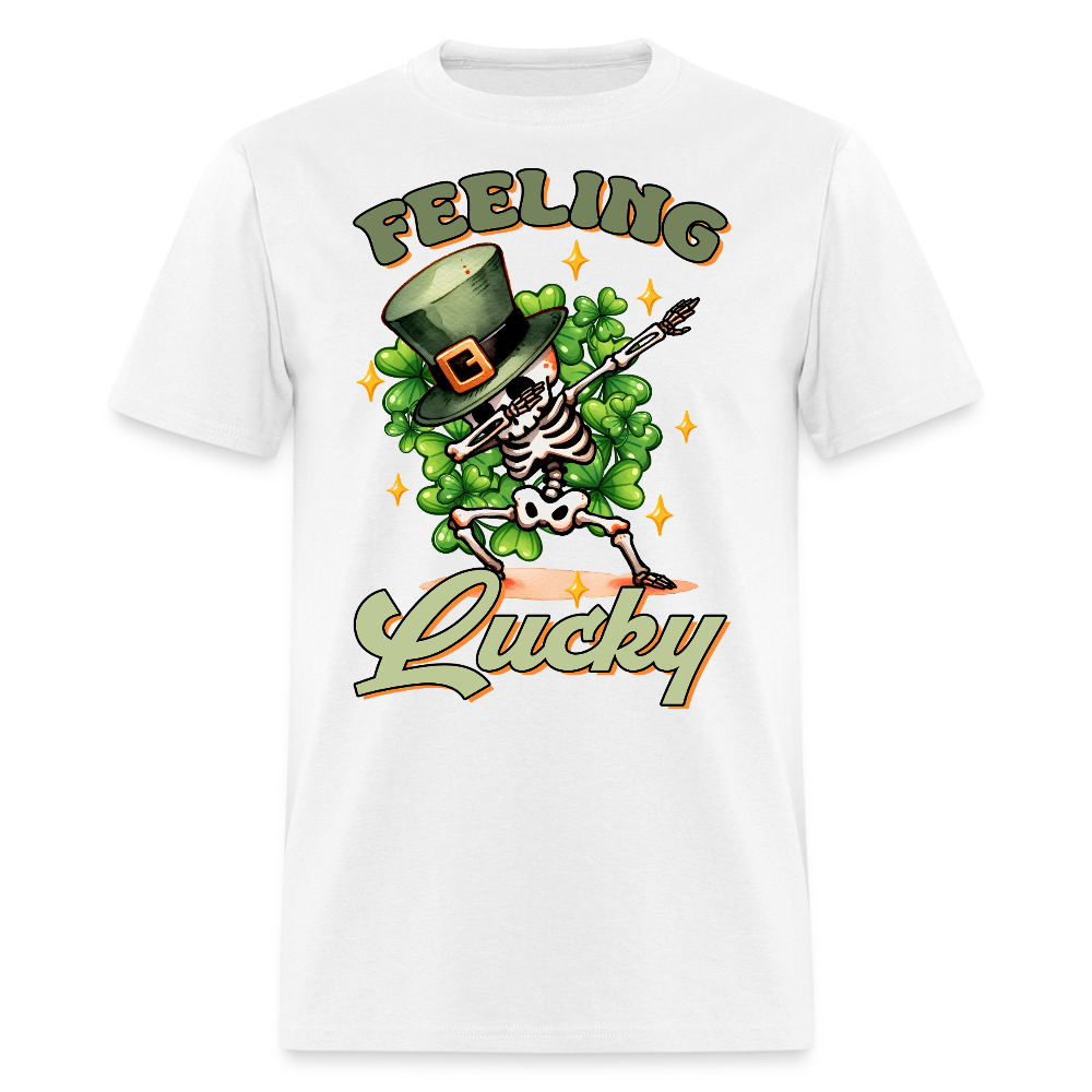 Lucky Irish Leprechaun Skeleton Dab Dance T-shirt - white