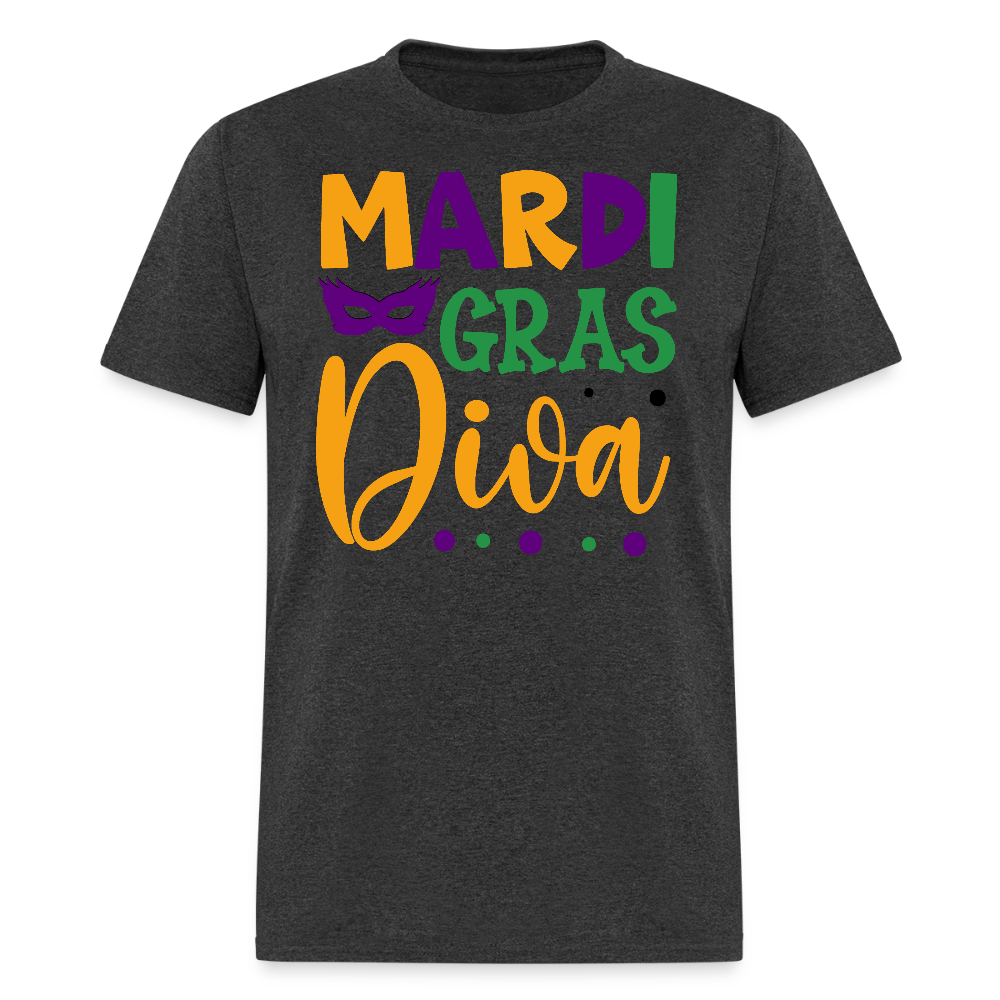 Stylish Mardi Gras Celebration Tee Mardi Gras Diva T-shirt - heather black