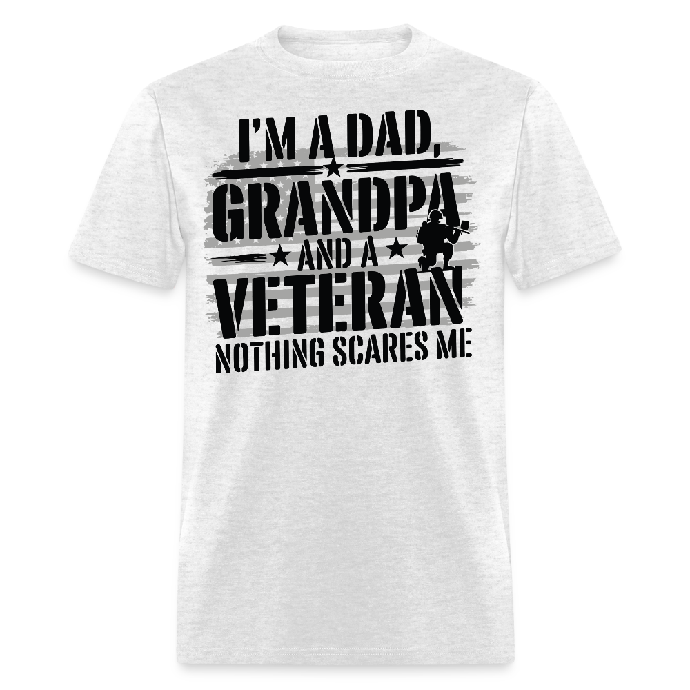 Proud Veteran Dad Patriotic Grandpa T-shirt - light heather gray
