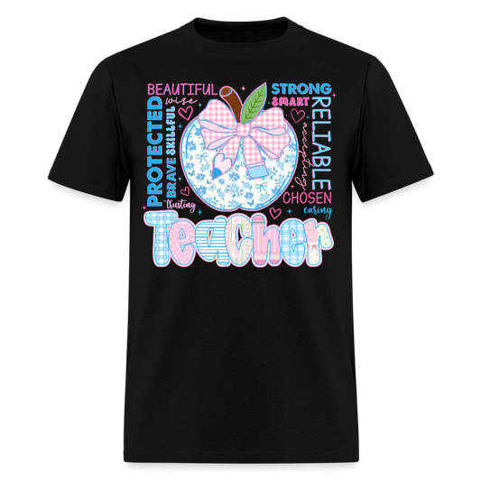 Teacher Graphic Tee With Positive Words T-Shirt - black