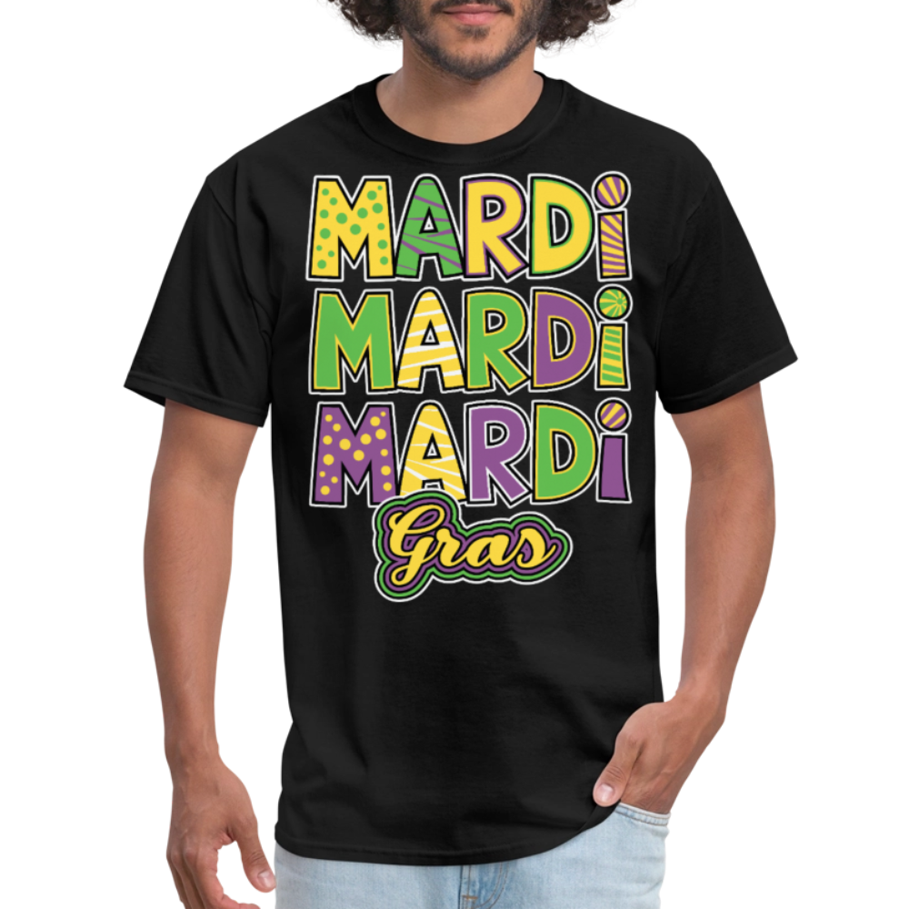 Mardi Gras Tee For Parade Colorful New Orleans Festival T-shirt - black