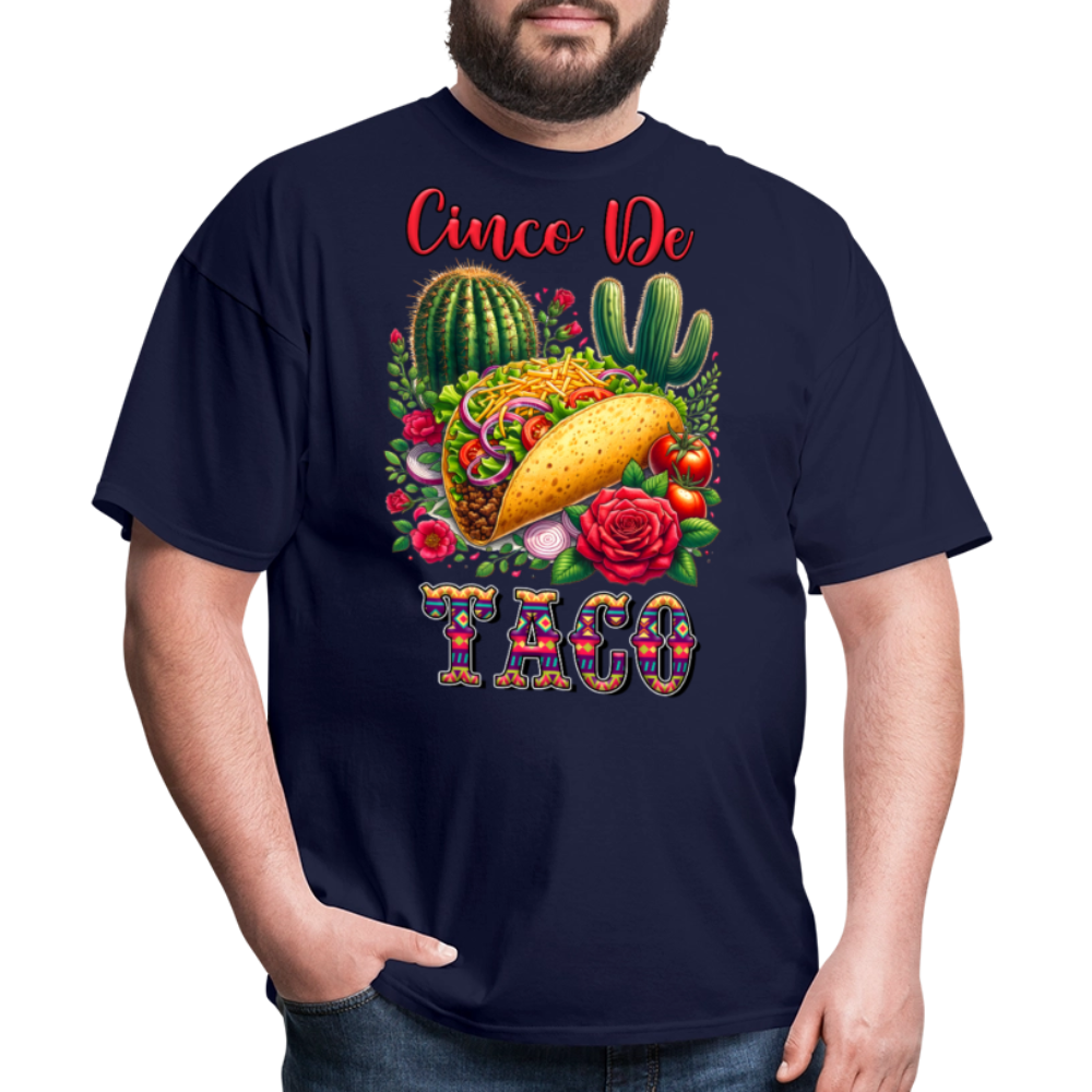 Funny Mexican Food Tee Cinco de Mayo Taco T-shirt - navy