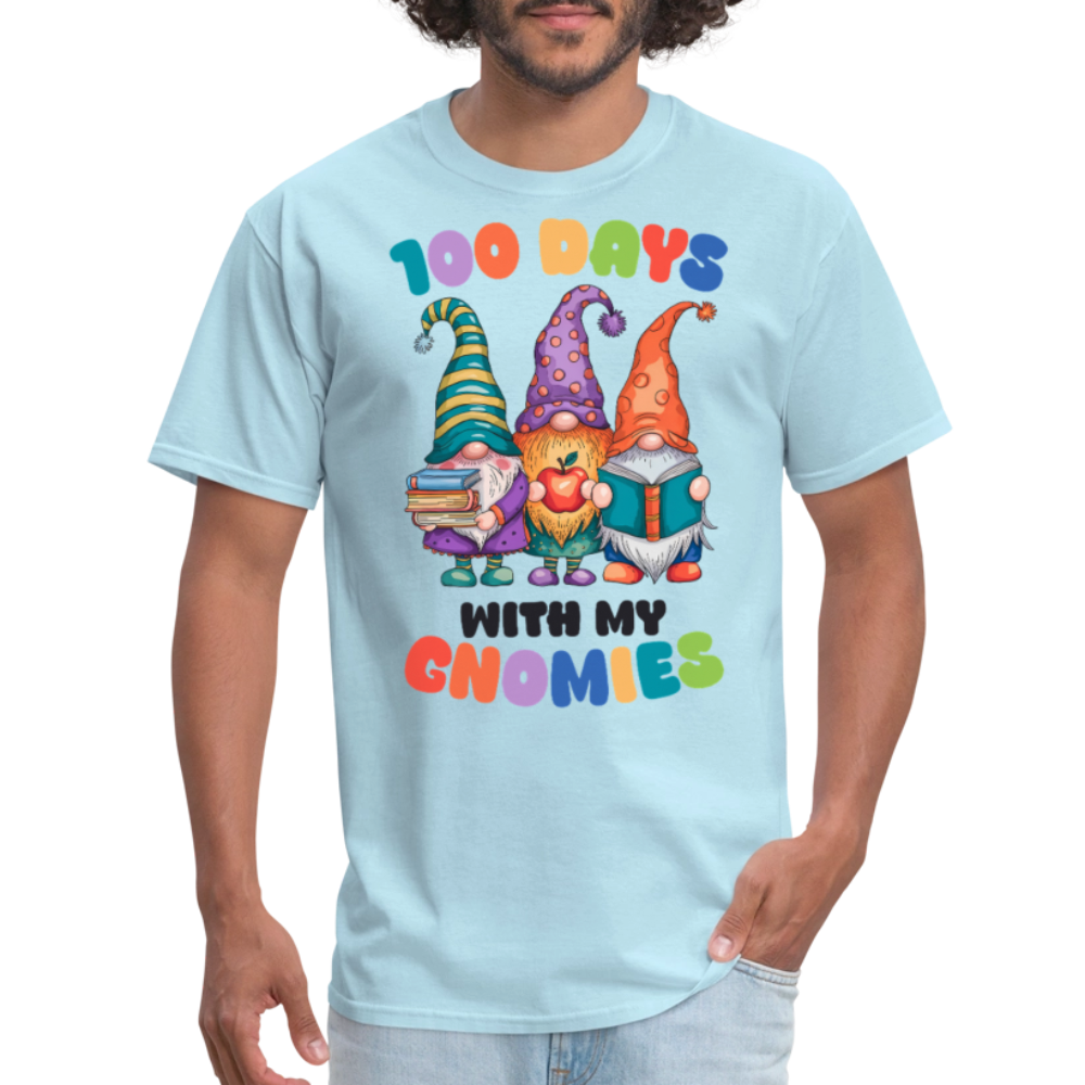 Cute Gnome 100 Days of Learning Shirt Teacher Appreciation Gnome T-Shirt - powder blue