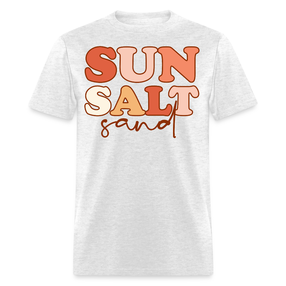 Retro Sun Salt Sand Summer Beach T-shirt - light heather gray