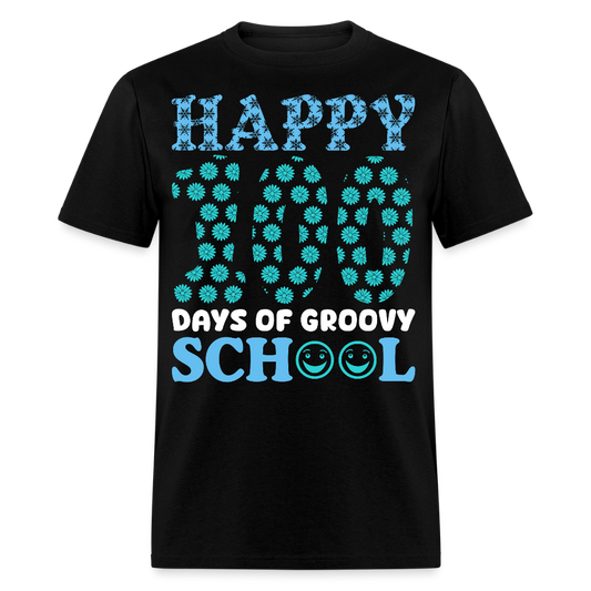 Groovy 100th-day School Celebration Tee Teacher Appreciation Gift T-shirt - black