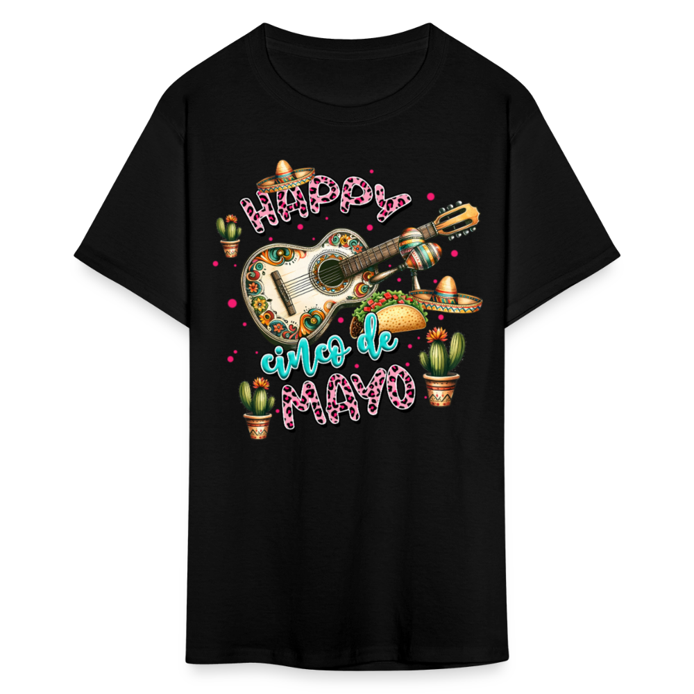 Cinco de Mayo Festive Shirt Mexican Culture Party Tee With Guitar And Sombrero T-shirt - black