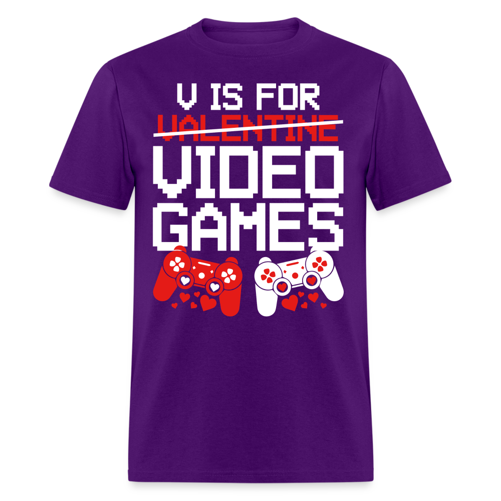 Valentine’s Day Gifts For Gamers Funny Gaming Couple Matching T-shirt - purple