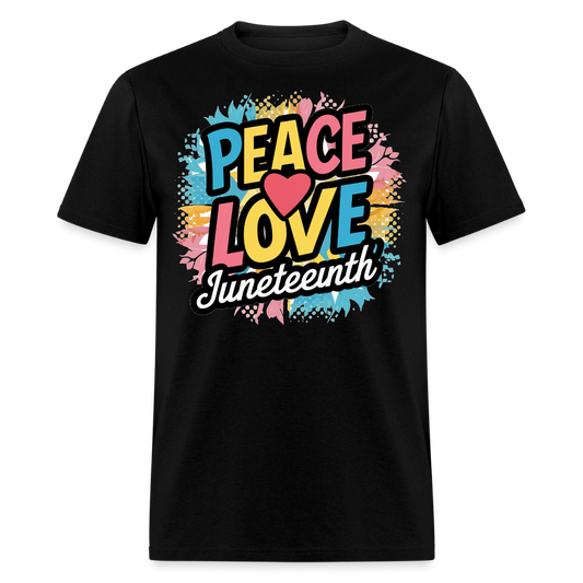 Happy Juneteenth Peace And Love T-shirt - black