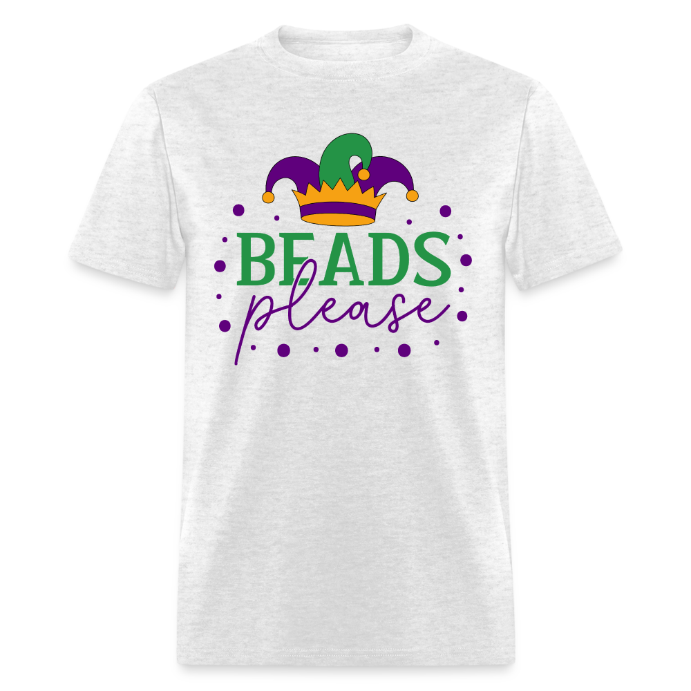 Cute Mardi Gras Shirts For Family Beads Please Party T-shirt - light heather gray