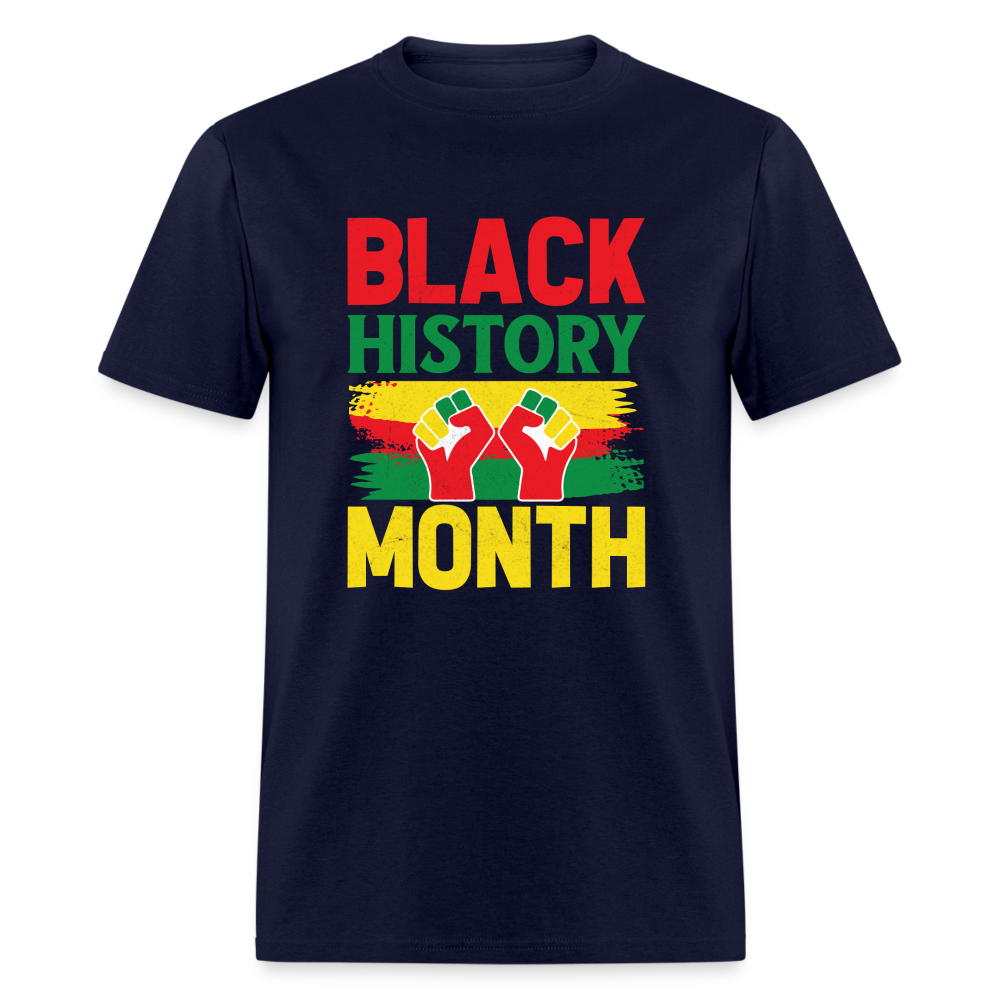 African American Pride Apparel for Black History Month T-Shirt - navy